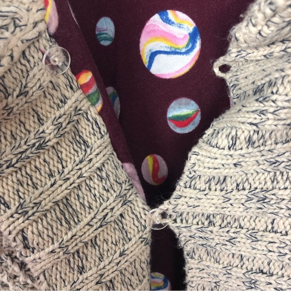 Anthropologie HWR Mormor Pom Pom Cardigan Marbled Size M - Picture 4 of 10